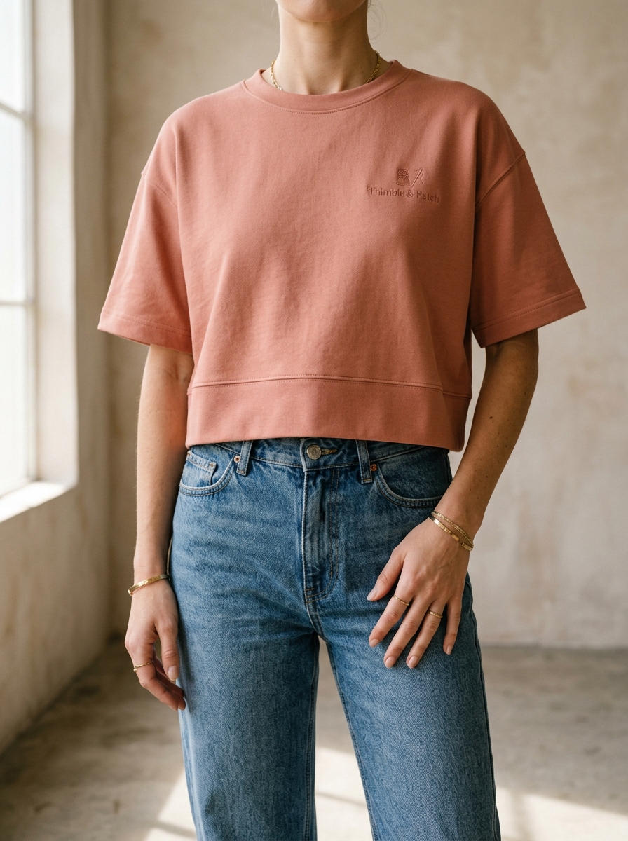 200 GSM Women’s Boxy Tailored Crop Top
