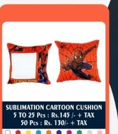 Spiderman Action Square Cartoon Cushion - 2D Studio Flat-Lay - Thimble & Patch Atelier Ghaziabad