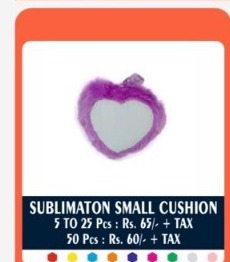 Royal Purple Plush Fur Heart Mini Cushion - 2D Studio Flat-Lay - Thimble & Patch Atelier Ghaziabad