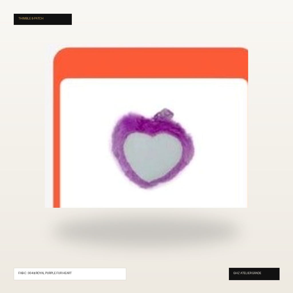 Royal Purple Plush Fur Heart Mini Cushion