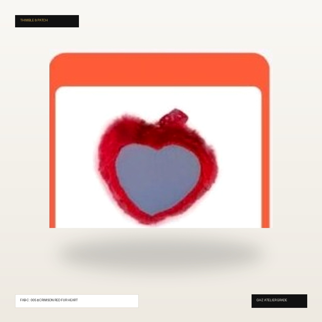 Crimson Red Plush Fur Heart Mini Cushion
