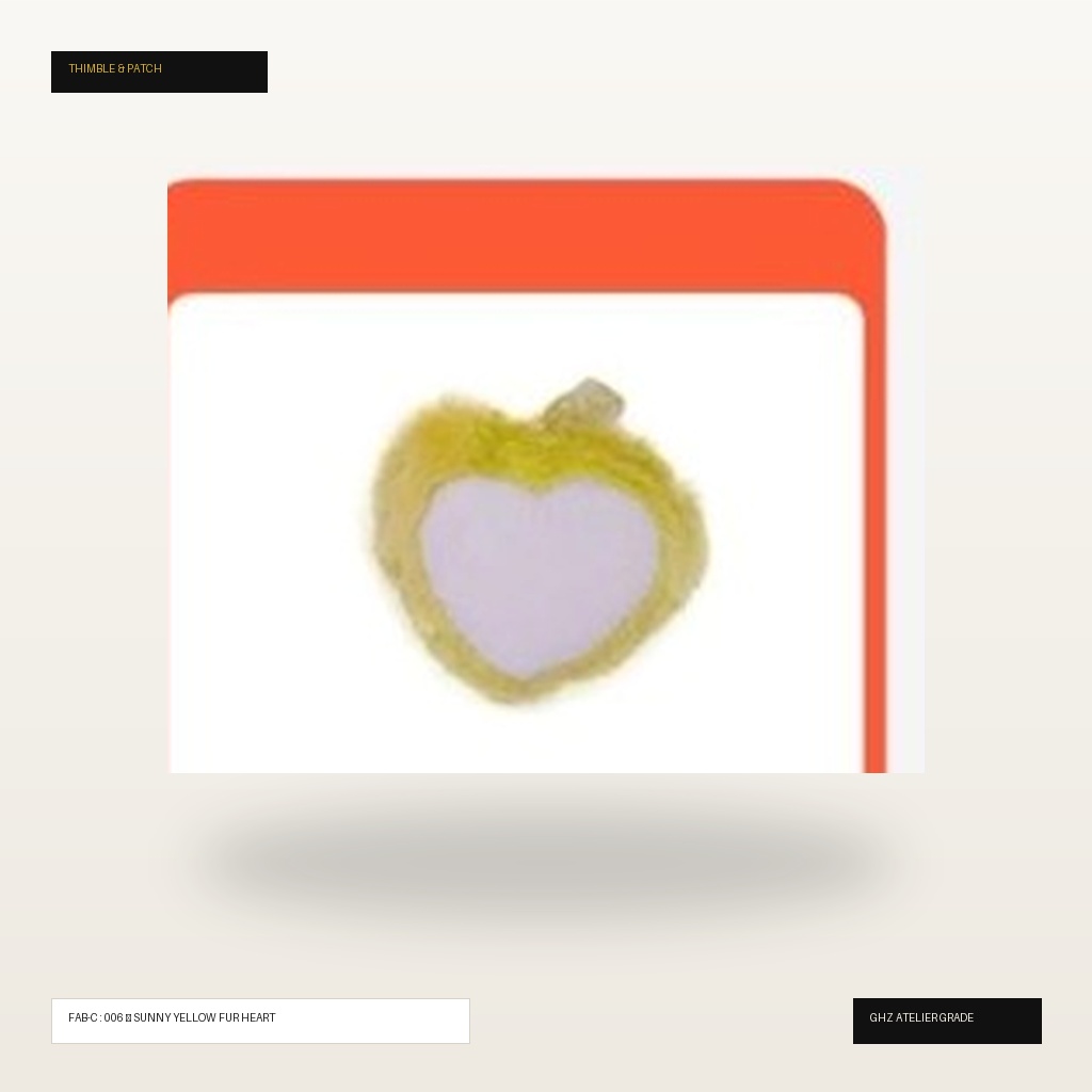 Sunny Yellow Plush Fur Heart Mini Cushion