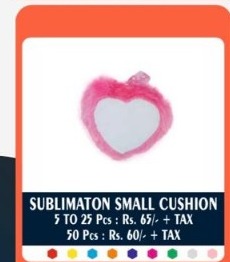 Blush Pink Plush Fur Heart Mini Cushion - 2D Studio Flat-Lay - Thimble & Patch Atelier Ghaziabad