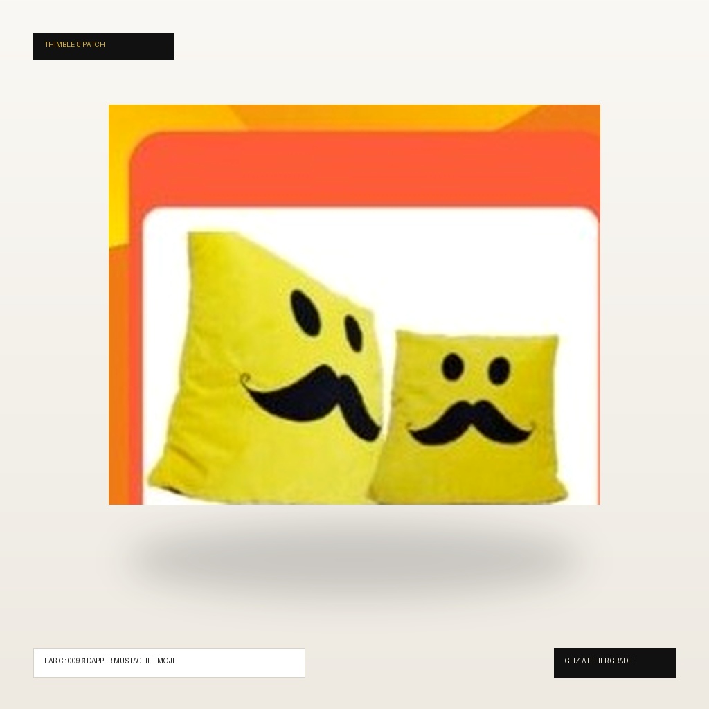 Dapper Mustache Yellow Square Cushion