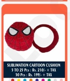 Spiderman Hero Web Round Cartoon Cushion - 2D Studio Flat-Lay - Thimble & Patch Atelier Ghaziabad