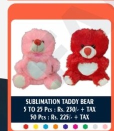 Sublimation Sweetheart Plush Keepsake Teddy - 2D Studio Flat-Lay - Thimble & Patch Atelier Ghaziabad