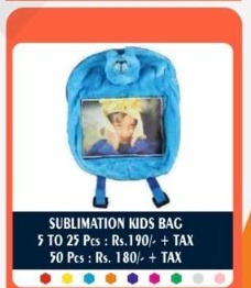 Cerulean Sky Bear Kids Plush Backpack - 2D Studio Flat-Lay - Thimble & Patch Atelier Ghaziabad