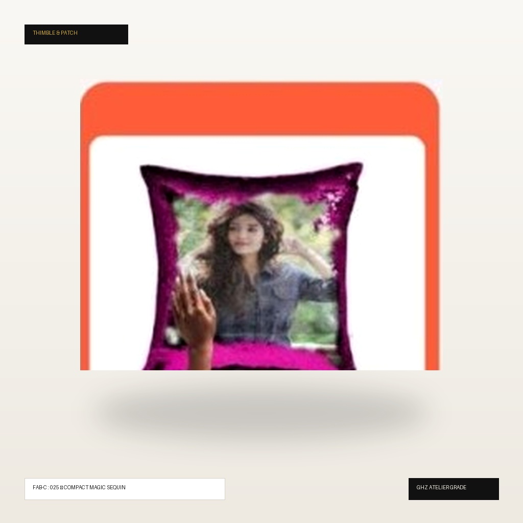 Compact Magenta Magic Sequin Cushion (12x12)