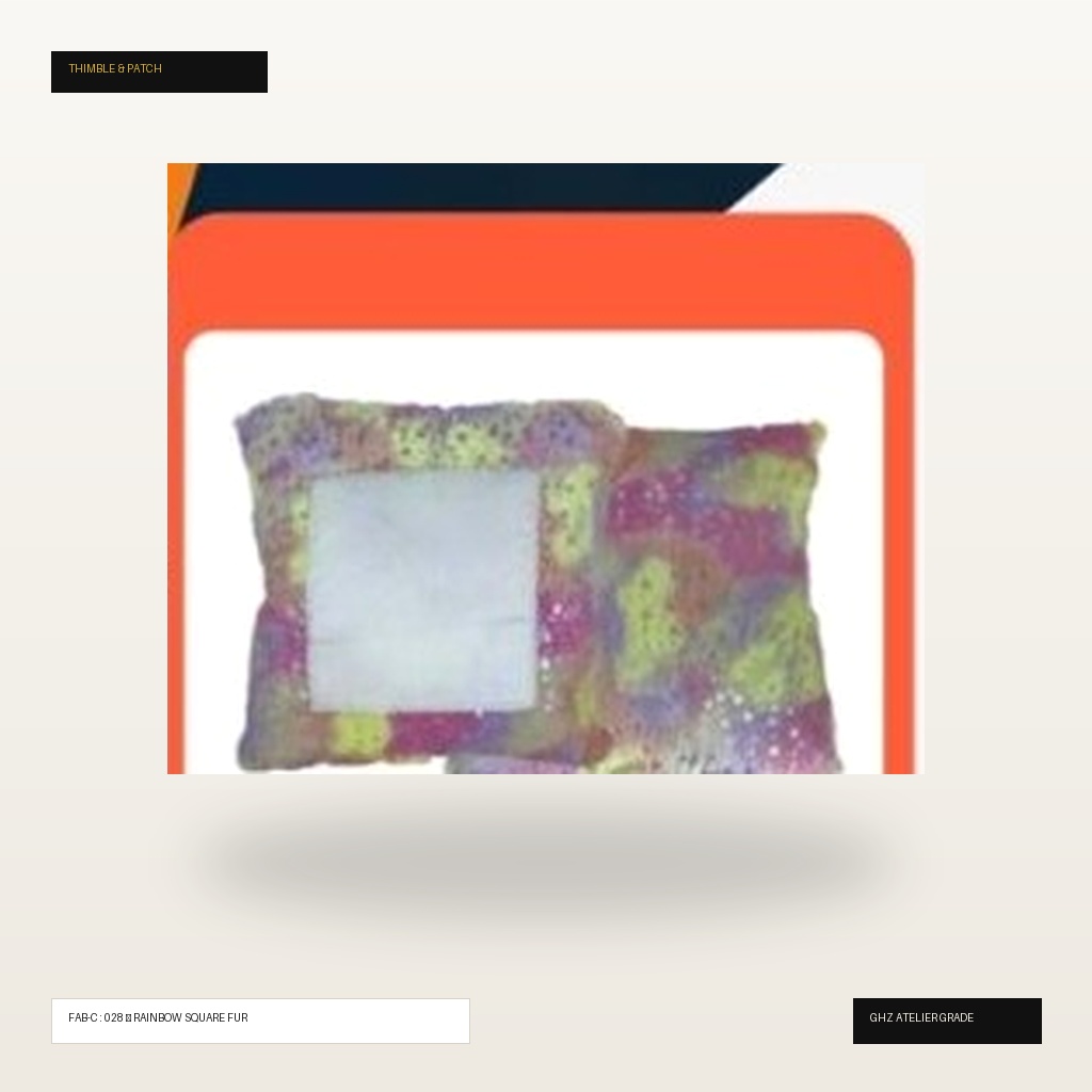 Pastel Rainbow Fur Square Keepsake Cushion