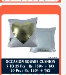 Bridal White & Metallic Gold Heart Cushion - 2D Studio Flat-Lay - Thimble & Patch Atelier Ghaziabad