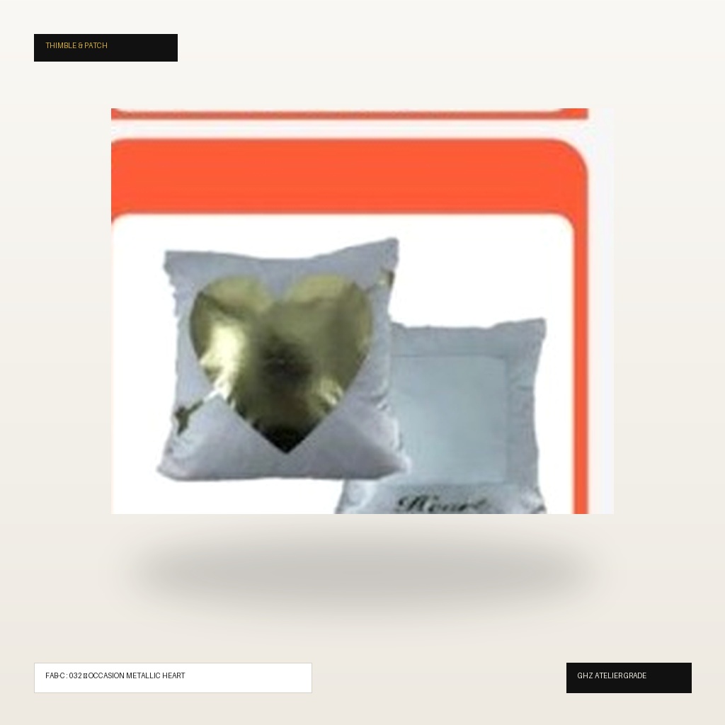 Bridal White & Metallic Gold Heart Cushion