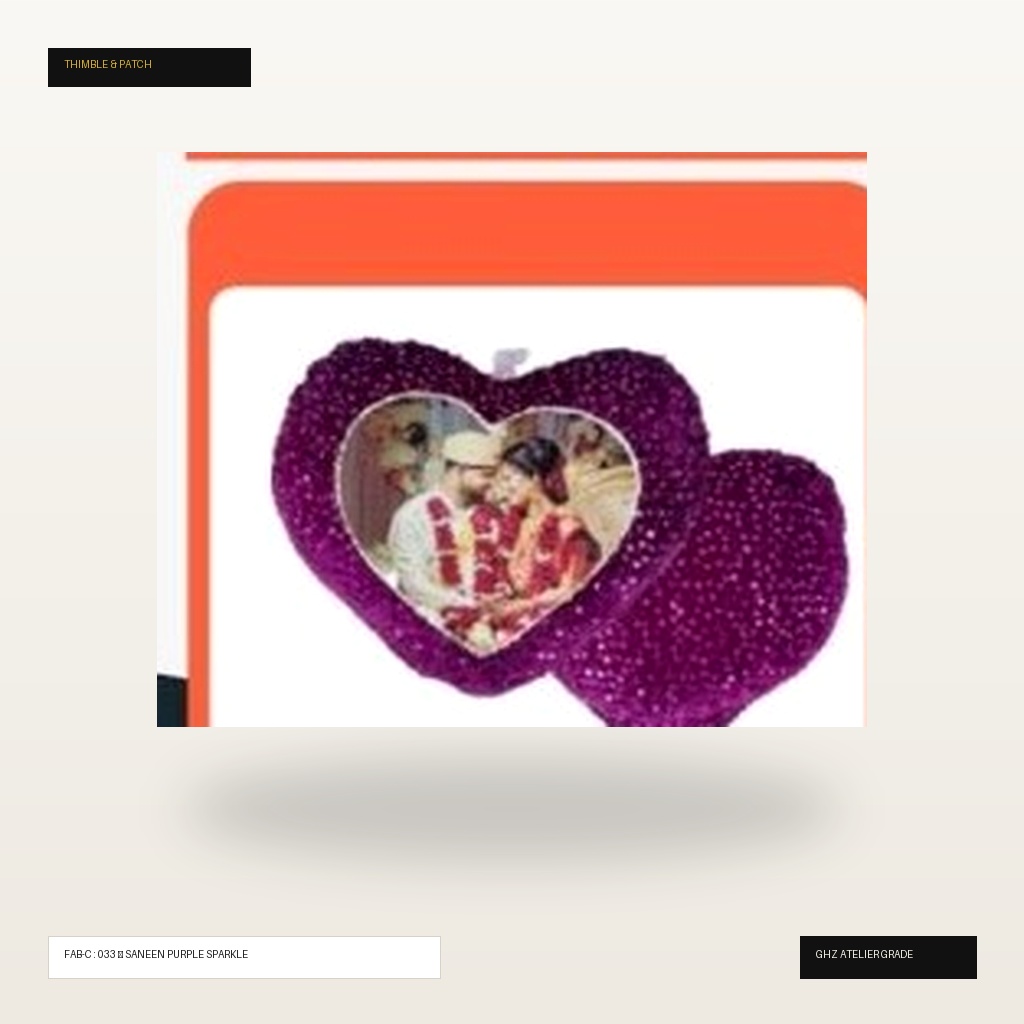 Saneen Royal Purple Sparkle Heart Cushion