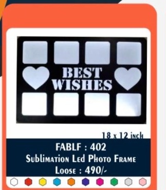 Jumbo Sublimation LED Photo Frame 18×12" (FABLF : 402) - "Best Wishes Mega-Collage" - 2D Studio Flat-Lay - Thimble & Patch Atelier Ghaziabad