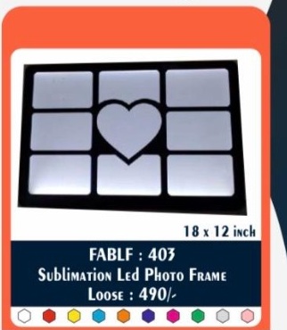 Jumbo Sublimation LED Photo Frame 18×12" (FABLF : 403) - "Grand Heartbeat Mega-Collage" - 2D Studio Flat-Lay - Thimble & Patch Atelier Ghaziabad