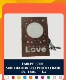 Sublimation LED Photo Frame (FABLPF : 001) - "Love & Starlight" - 2D Studio Flat-Lay - Thimble & Patch Atelier Ghaziabad