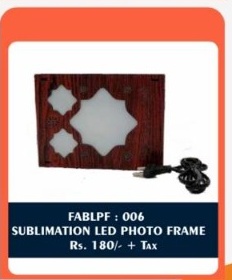 Sublimation LED Photo Frame (FABLPF : 006) - "Triple Blossom Keepsake" - 2D Studio Flat-Lay - Thimble & Patch Atelier Ghaziabad