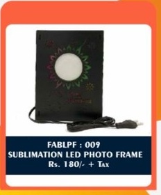 Sublimation LED Photo Frame (FABLPF : 009) - "Solar Mandala Radiance" - 2D Studio Flat-Lay - Thimble & Patch Atelier Ghaziabad