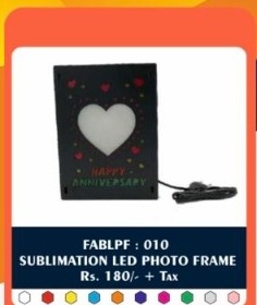 Sublimation LED Photo Frame (FABLPF : 010) - "Anniversary Heart Starlight" - 2D Studio Flat-Lay - Thimble & Patch Atelier Ghaziabad
