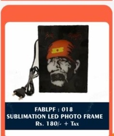 Sublimation LED Photo Frame (FABLPF : 018) - "Shirdi Sai Baba Divine Blessings" - 2D Studio Flat-Lay - Thimble & Patch Atelier Ghaziabad