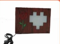 Sublimation LED Photo Frame (FABLPF : 022) - "Red Rose Pixelated Romance"