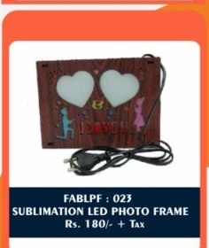 Sublimation LED Photo Frame (FABLPF : 023) - "Twin Hearts I Love You Duo" - 2D Studio Flat-Lay - Thimble & Patch Atelier Ghaziabad