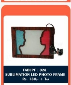 Sublimation LED Photo Frame (FABLPF : 028) - "Facing Couple Profiles Duo" - 2D Studio Flat-Lay - Thimble & Patch Atelier Ghaziabad