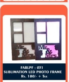 Sublimation LED Photo Frame (FABLPF : 031) - "Mr & Mrs Wedding Keepsake" - 2D Studio Flat-Lay - Thimble & Patch Atelier Ghaziabad