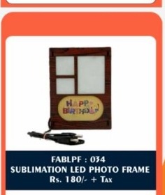 Sublimation LED Photo Frame (FABLPF : 034) - "Happy Birthday Tri-Pane Collage" - 2D Studio Flat-Lay - Thimble & Patch Atelier Ghaziabad