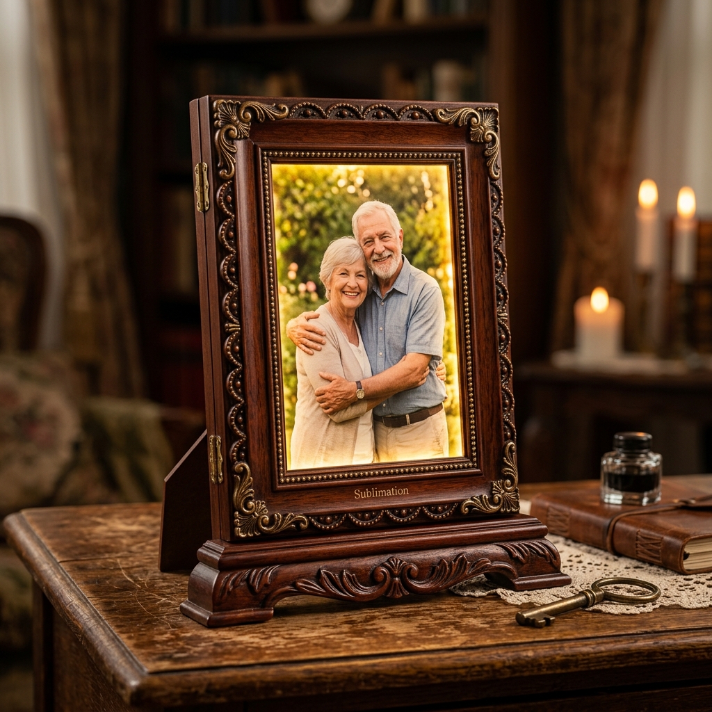 Sublimation LED Photo Frame (FABLPF : 035) - "Baroque Scalloped Portrait"