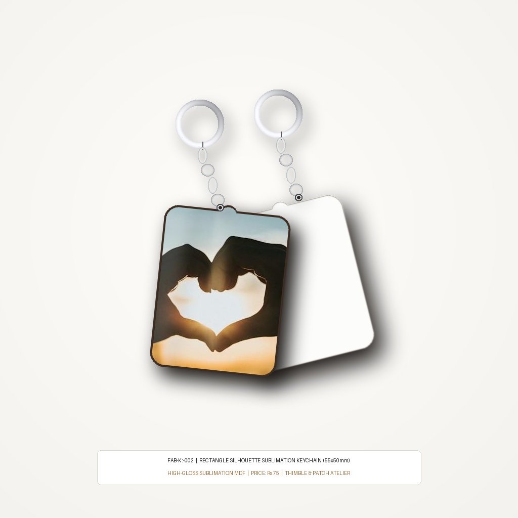 Sublimation Custom Keychain (FAB-K : 002) - "Classic Rectangle"