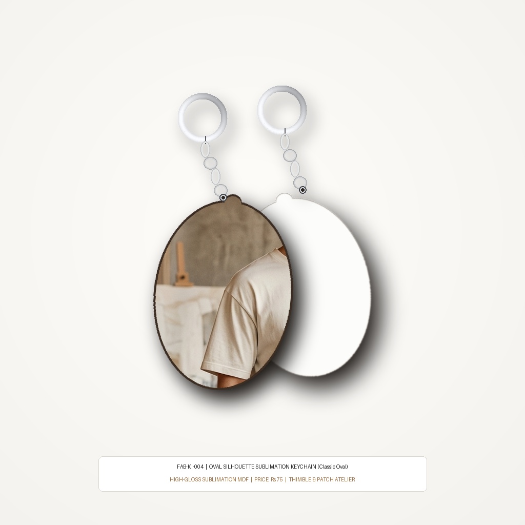 Sublimation Custom Keychain (FAB-K : 004) - "Royal Oval Medallion"