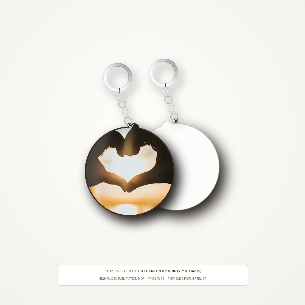 Sublimation Custom Keychain (FAB-K : 005) - "Harmonic Round Disc"