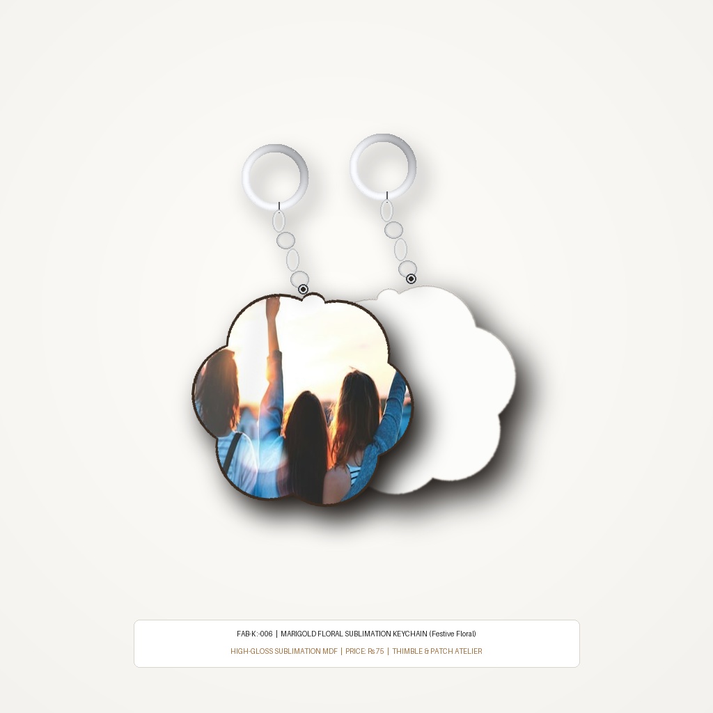 Sublimation Custom Keychain (FAB-K : 006) - "Marigold Blossom"