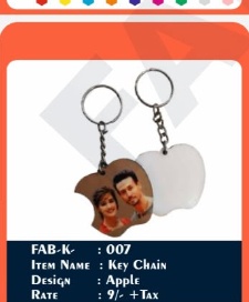 Sublimation Custom Keychain (FAB-K : 007) - "Sweet Apple Silhouette" - 2D Studio Flat-Lay - Thimble & Patch Atelier Ghaziabad