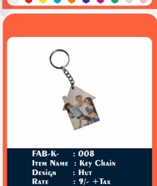 Sublimation Custom Keychain (FAB-K : 008) - "Hut & Hearth Sanctuary" - 2D Studio Flat-Lay - Thimble & Patch Atelier Ghaziabad