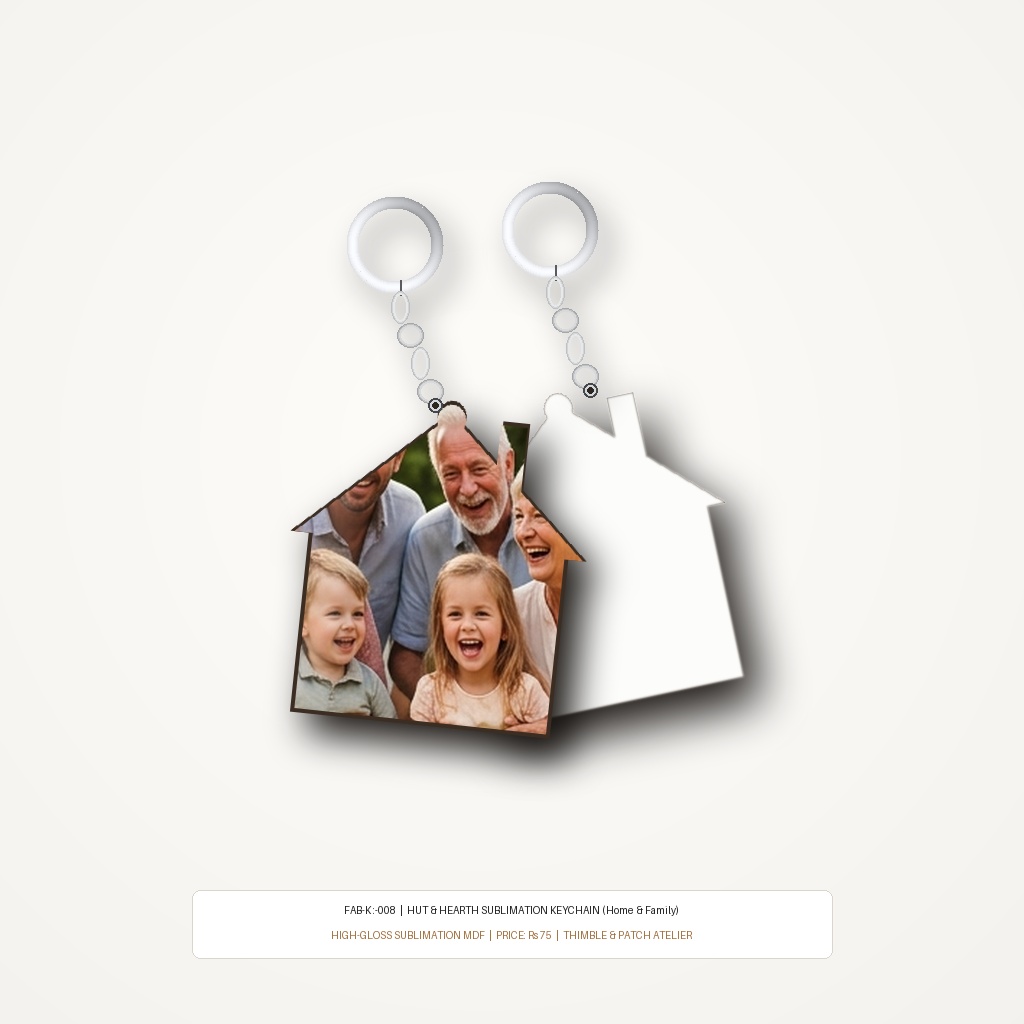 Sublimation Custom Keychain (FAB-K : 008) - "Hut & Hearth Sanctuary"