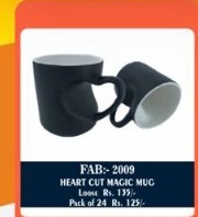 Heart Cutout Magic Sublimation Mug (11oz) - 2D Studio Flat-Lay - Thimble & Patch Atelier Ghaziabad