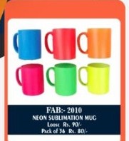 Neon Sublimation Fluorescent Ceramic Mug (11oz) - 2D Studio Flat-Lay - Thimble & Patch Atelier Ghaziabad