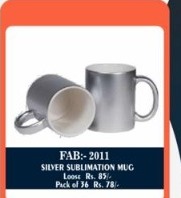 Silver Chrome Mirror Metallic Sublimation Mug - 2D Studio Flat-Lay - Thimble & Patch Atelier Ghaziabad