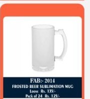 Frosted Glass Ice-Mist Beer Stein - 2D Studio Flat-Lay - Thimble & Patch Atelier Ghaziabad